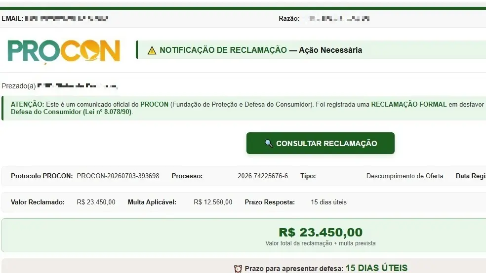 Golpistas usam nome do Procon Ceará para enviar falsas multas
